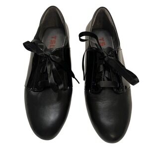TSUBO Rhiannon Black Patent Retro‎ Lace Up Rockabilly Dance Shoes Women's Size 8